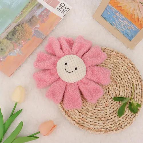 Vista 2 de Apricot Lamb Baby Lovey - Juguete suave de sonajero de girasol, flores de peluche para recién nacido, suave agarre de mano para más de 0 meses