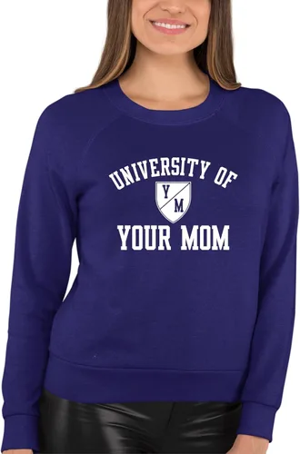 Vista 47 de Go All Out University of Your Mom - Sudadera con cuello redondo para hombre