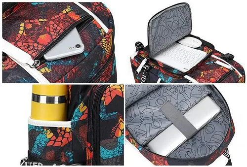 Vista 4 de fanwenfeng Jugador de baloncesto Star J-ordan Número 23 Mochila multifunción Viaje Estudiante Mochila Fans Bookbag Para Hombres Mujeres, Varios