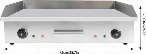 Vista 3 de Parrilla comercial, 3000 W, 110 V, plancha eléctrica comercial para encimera, plancha de hierro inoxidable, placa caliente para barbacoa, 122.0 °F a