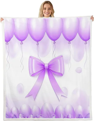 Vista 12 de Erosebridal Black Pink Bow Fleece Throw Blanket 40"x50" - Ultra-Soft for Couch Sofa Bed,Kawaii Cool Bowknot Sherpa Blanket,Princess Style Fuzzy