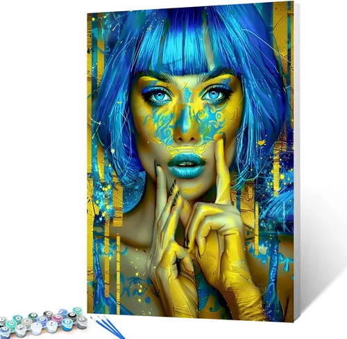 Vista 29 de Kits de pintura de diamantes 5D para adultos, Terror Girl Taladro completo, punto de cruz de diamante redondo, no hables, pintura de diamantes por