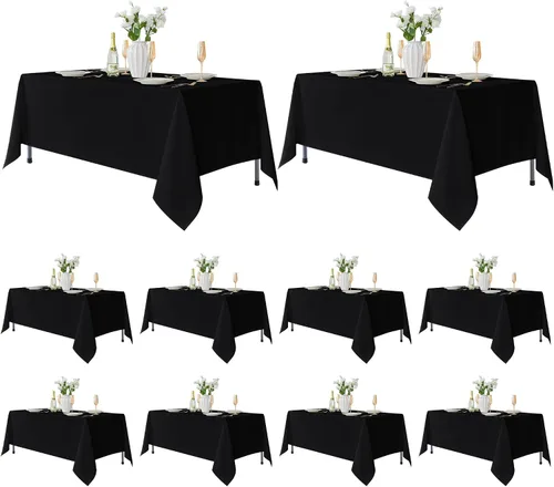 Vista 111 de Fitable - Paquete de 8 manteles rectangulares: telas de mesa lavables, resistentes a las manchas y sin arrugas, cubiertas de mesa reutilizables