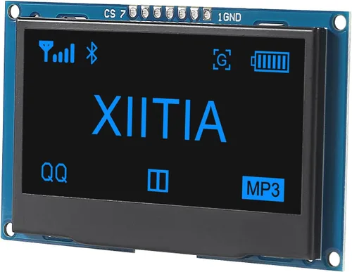 Vista 5 de 2 unids 2.42 pulgadas 128x64 OLED LCD módulo SSD1309 7 Pin SPI/IIC I2C interfaz serie para Arduino UNO R3 (luz azul)