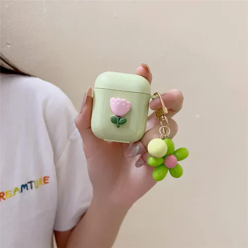 Vista 4 de Compatible con funda para Airpod, funda para Airpods 1 y 2, accesorios de AirPods, funda protectora a prueba de golpes, compatible con funda