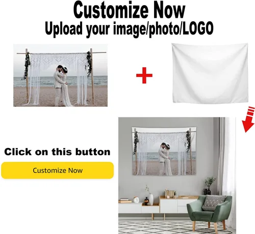 Vista 2 de Tapiz estético personalizado, divertido, para colgar en la pared, imágenes para subir imágenes, fondos personalizados, pancartas y letreros