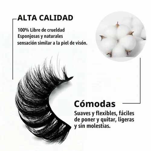 Vista 6 de Pestañas postizas de visón con volumen que parecen extensiones glamorosas y rizadas, paquete de 5 pares