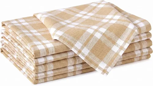 Vista 80 de Encasa XO Juego de 12 servilletas de tela de cóctel Servilletas de mesa de algodón puro Tamaño (9 x 9 pulgadas) Coral Solid Lavable a máquina