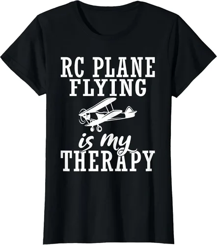 Vista 49 de RC Plane Flying is My Therapy RC Plane T-Shirt Asphalt Grey