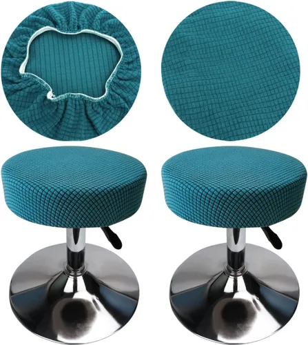 Vista 22 de Funda de taburete redonda de 12 a 16 pulgadas, fundas de asiento redondas para taburetes de bar, tela de lujo elástica, lavable de jacquard a prueba