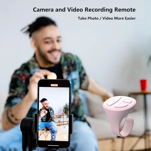 Vista 5 de Tiktok - Anillo de desplazamiento, control remoto de cámara Bluetooth, control remoto de anillo de desplazamiento para iPhone, TikTok, FB, YouTube