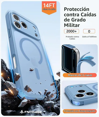 Vista 6 de FNTCASE - Funda para teléfono 18 Pro, funda para teléfono 17 Pro, compatible con Magsafe
