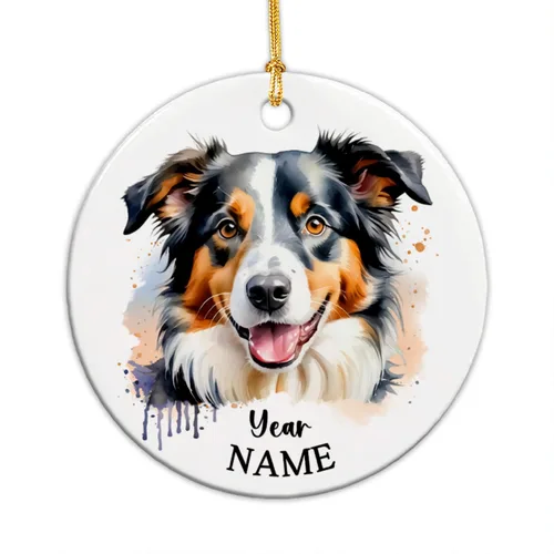 Vista 9 de Adorno de Navidad personalizado para perro Airedale, adorno de cerámica para hombres y mujeres, adornos de cerámica personalizados para perros