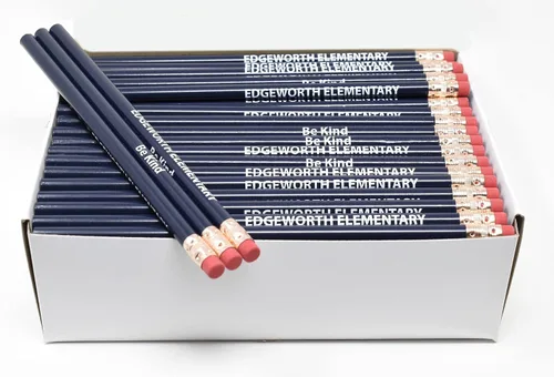 Vista 23 de Pencil Guy Lápices redondos impresos personalizados promocionales.-500 por caja Rosado