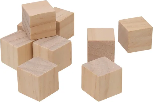 Vista 5 de 800 cubos de madera de 3/4 pulgadas a granel, bloques de madera cuadrados sin terminar de 0.8 pulgadas, bloques de madera lisos en blanco
