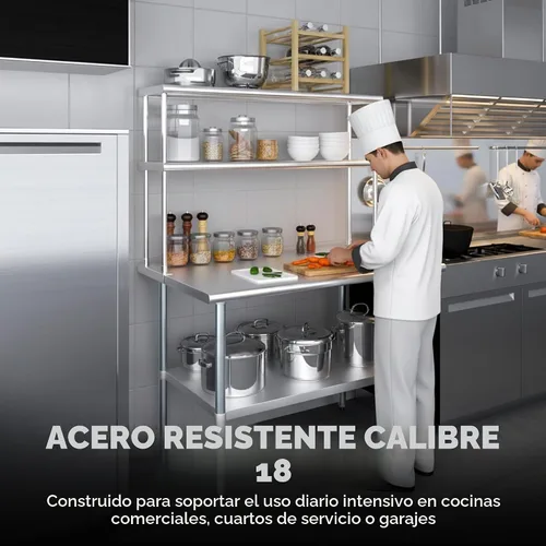 Vista 3 de NSF - Estantería doble de acero inoxidable
