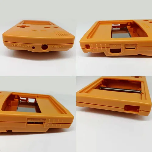 Vista 5 de Cowhilan Replacement IPS Full Housing Shell Case + Screwdrivers Compatible with Gameboy Color GBC IPS Highlight Screen Console, Orange