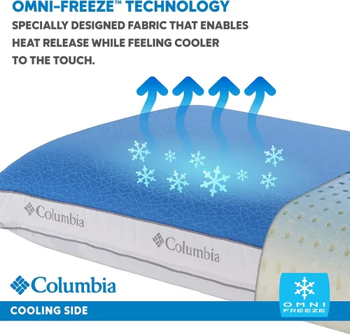 Vista 3 de Columbia Almohada de espuma viscoelástica de gel refrescante, cómoda y de apoyo, con características refrescantes y transpirables, funda extraíble
