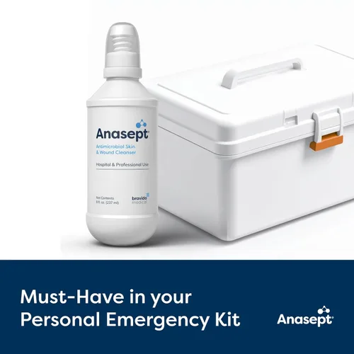 Vista 4 de Anasept Limpiador antimicrobiano para piel y heridas, botella de 8 onzas con rociador de dedos, aerosol para heridas, enjuague estéril, spray