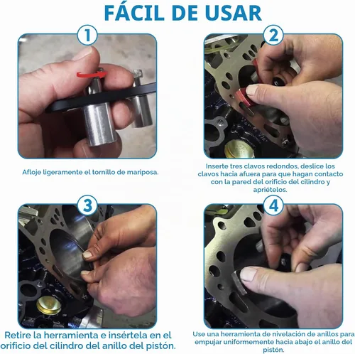 Vista 4 de Herramienta de cuadratura universal de anillo de pistón para orificios de 2-5 pulgadas de espacio final