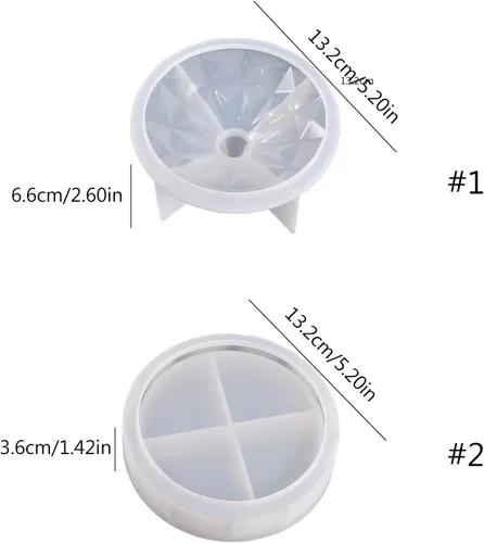 Vista 2 de Molde de silicona para tarro con tapa, caja de almacenamiento de silicona apilable de varias capas para fundición de resina epoxi, caja