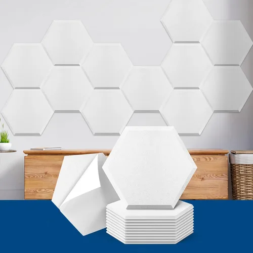 Vista 16 de Art3dwallpanels Paquete de 12 paneles acústicos autoadhesivos, 14" X 12" X 0.4" paneles de pared insonorizados, paneles de absorción de sonido