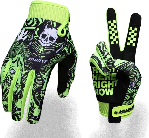 Vista 9 de Guantes de motocicleta con diseño esqueleto para hombres y mujeres, guante transpirable para ciclismo, guante todoterreno para ATV MTB Motocross