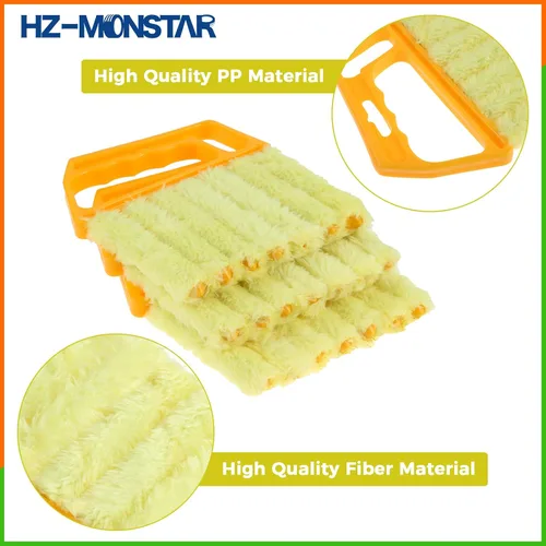 Vista 6 de 3 piezas de herramienta limpiadora de persianas, herramienta de polvo de 7 dedos para ventana veneciana, mini cepillo lavable, mini cepillo de mano