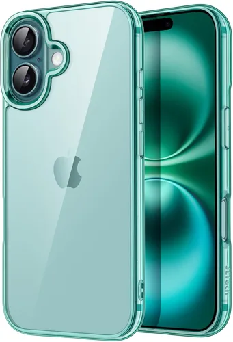 Vista 23 de JETech Funda para iPhone 16, antiamarilleo, color negro Shockproof Protection, Scratch Resistant Hard PC Back, Durable Transparent TPU Bumper