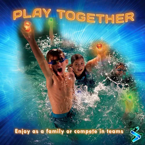 Vista 4 de Juguetes de piscina que brillan en la oscuridad: Starlux Pool Party Set – Up Pool Games para niños Edades 8 +, 1-8 jugadores Pulseras
