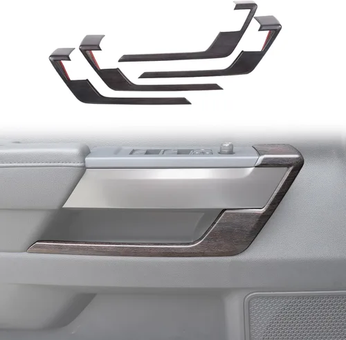 Vista 12 de Cubierta de Panel de Puerta Interior de Automóvil Compatible con Toyot@ Tundra 2022 2023 2024, Cubierta de Panel de Manija de Puerta Interior de ABS