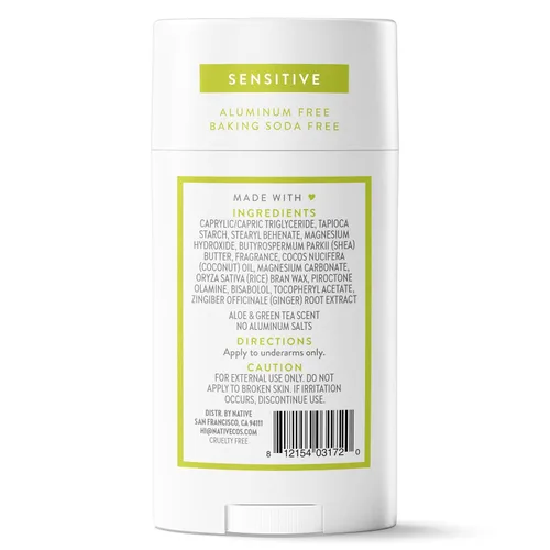 Vista 11 de Native Desodorante sensible para mujeres y hombres, aroma a aloe y té verde