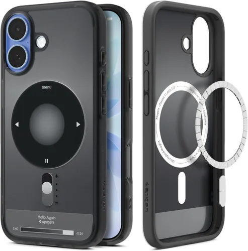 Vista 10 de Spigen Ultra Hybrid MagFit Impresión Digital Directa - Funda para iPhone 16 Pro [Diseño Personalizado][Compatible con Magsafe] - Analógica DDP