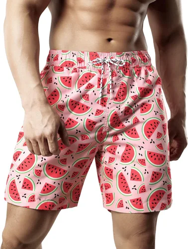 Vista 4 de JOTOOK Traje de baño para hombre, de secado rápido, con forro de malla, pantalones cortos de playa