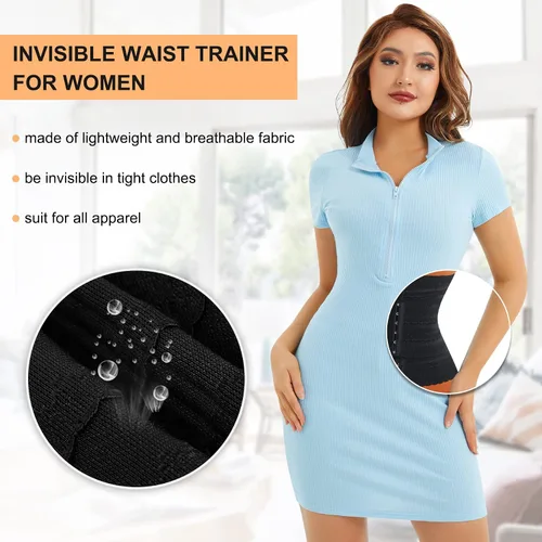 Vista 4 de Entrenador de cintura segmentado para mujer, faja moldeadora de cintura con control de abdomen, faja moldeadora de cuerpo