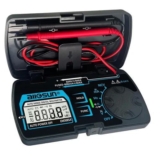 Vista 8 de all-sun, multímetro digital/DMM/Multi Tester Amp/Ohm/Volt medidor de diodo y prueba de continuidad, pequeño, tamaño de bolsillo