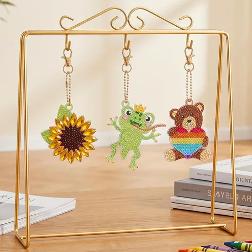 Vista 6 de Happy makers Big Gem Diamond Art Painting Arts Crafts Llaveros Suncatchers Kits para regalos, kit de pintura de mosaico por números