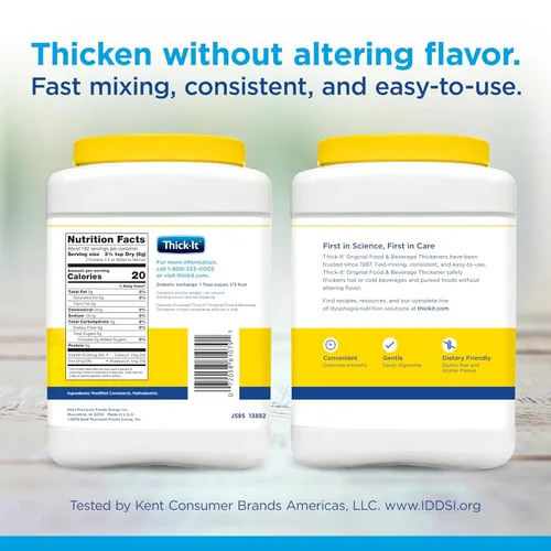 Vista 4 de Thick-It Bote espesante de bebidas de alimentos originales, 36 onzas Thickening powder for dysphagia; dissolves instantly in hot or cold food &