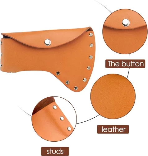 Vista 2 de Funda para cabeza de hacha, funda duradera para hacha de campamento, funda de cuero, funda de hacha, funda para cinturón de 4.13 a 4.72 pulgadas