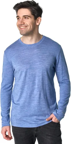 Vista 16 de Camisas 100% de lana merino para hombre, ropa interior térmica, capa base 190 negro
