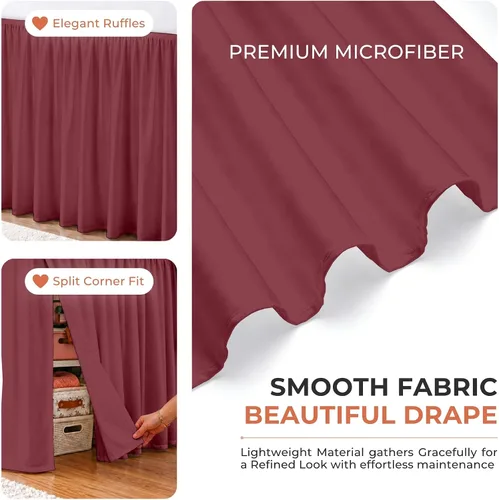 Vista 60 de Dorm Ruffle Twin XL 28" Drop Extra Long BedSkirt, Premium Brushed Microfiber Tailored Drop, Put On Elastic Long Dust Ruffle, Split Corner, Bedroom