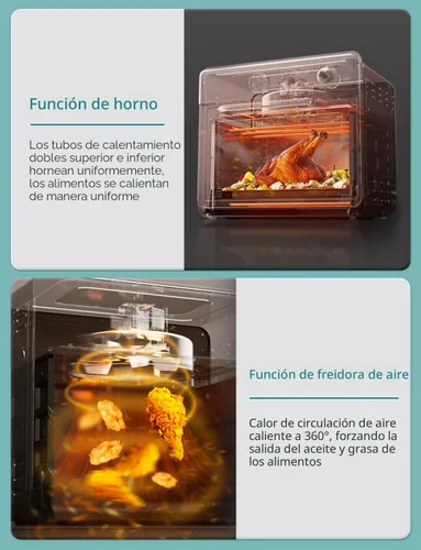 Vista 5 de Neretva Horno tostador y freidora de aire, 21 cuartos de galón y 6 en 1, horno tostador compacto, encimera con 5 rebanadas de 1500 W, freidora
