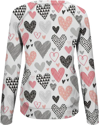 Vista 4 de Sudadera de manga larga con estampado de leopardo y corazón para mujer, para el día de San Valentín, sin botones, para niñas, regalos