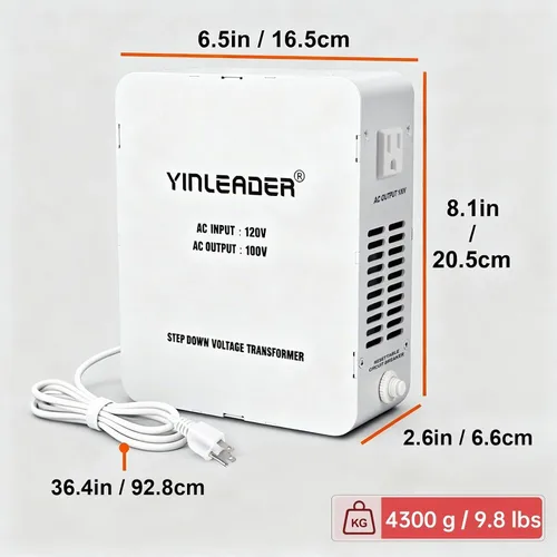 Vista 5 de 1000W US 120V a 100V JP Japón convertidor de voltaje paso abajo transformador