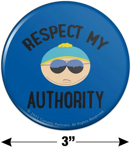 Vista 3 de South Park Cartman Respect my Authority - Imán de botón para nevera