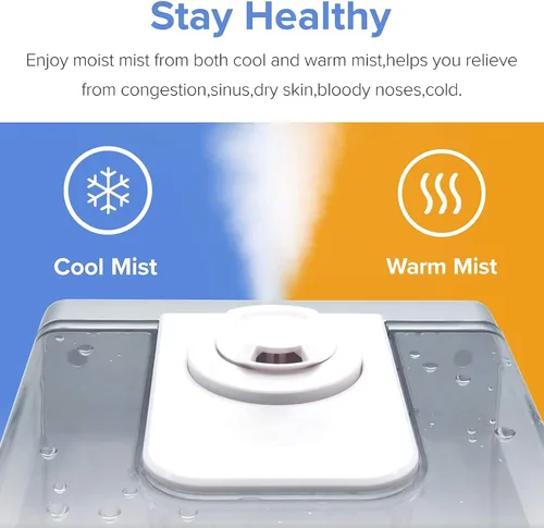 Vista 3 de LEVOIT Humidificadores, blanco y purificador de aire para alergias en el hogar, pelo de mascotas en el dormitorio, filtro HEPA H13, sistema