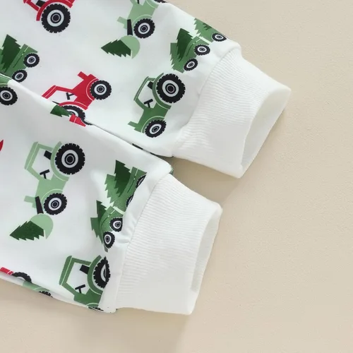 Vista 6 de Lucikamy Conjunto de camiseta de manga larga con estampado de Navidad para bebé niño y niña, ropa de otoño e invierno