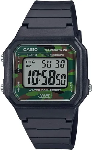 Vista 6 de Casio W217H Series Men’s Digital Watch 50M WR 1/100 Second Stopwatch LED Backlight Countdown Timer 100 SEC Chronograph Daily Alarm