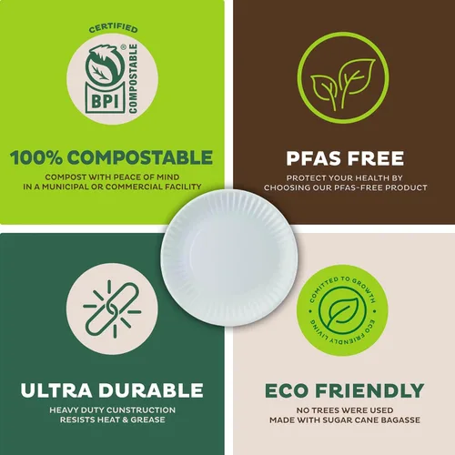 Vista 8 de Perfect Stix Plato de papel 9-100 platos de papel, 9 pulgadas, blanco (paquete de 100)