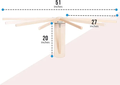 Vista 2 de Pennsylvania Woodworks Estante de secado de ropa para montar en la pared, resistente, plegable, para secar la ropa, estante plegable de madera